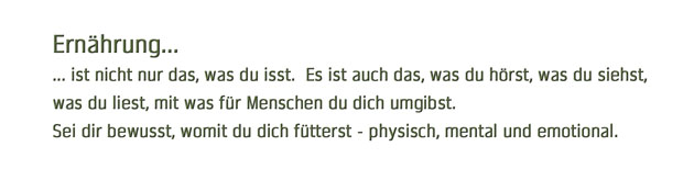 Erkenntnis zur Ernaehrung